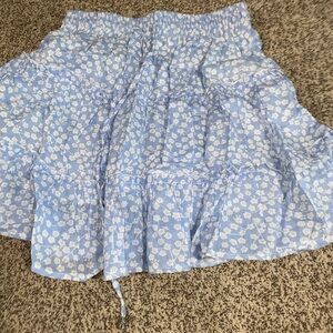 Princess Polly Light Blue Floral Mini Skirt